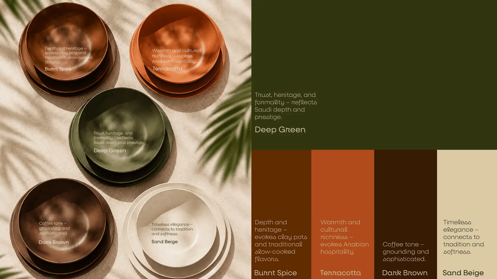 Stacked bowls beside the Catering World color palette