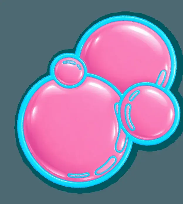 Pink bubble sticker